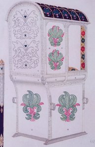 Diseño para la silla de manos de Scheherazade, de La Bella Durmiente, 1921